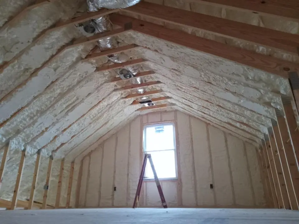 Spray foam roofing application for Crawl Space Insulation project in Heath